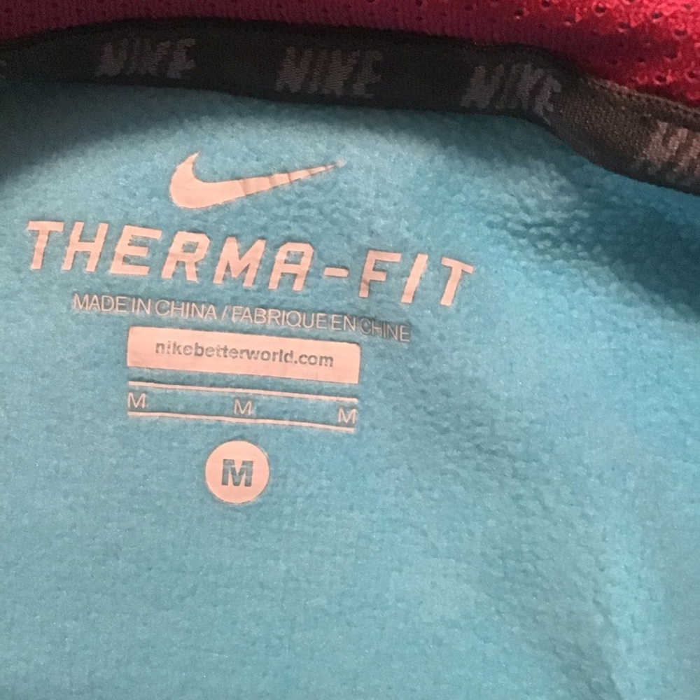 Nike Therma-Fit Girls Hoodie Sweatshirt Blue/Pink - Picture 6 of 9